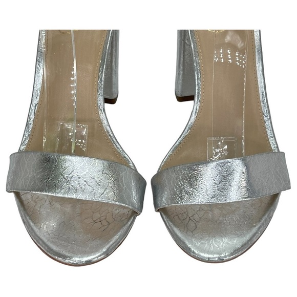 Sam Edelman Womens Yaro Block Heels Silver Metallic Size 8.5M - Picture 7 of 15